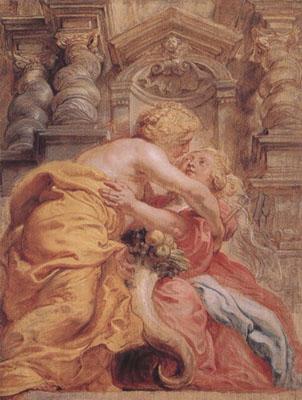 Peter Paul Rubens Peace and Plenty Embracing (mk01) Norge oil painting art